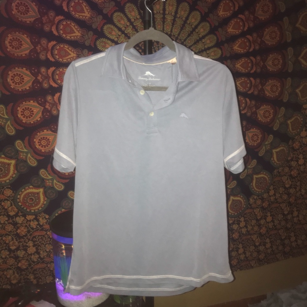 Grey Tommy Bahama polo shirt